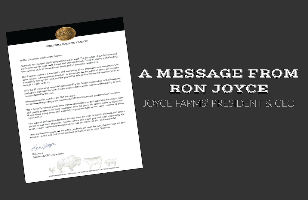 A Message from our President & CEO, Ron Joyce