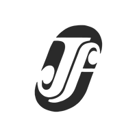 Black and white Joyce Farms Brand graphics with stylized 'JF' letters on a transparent background